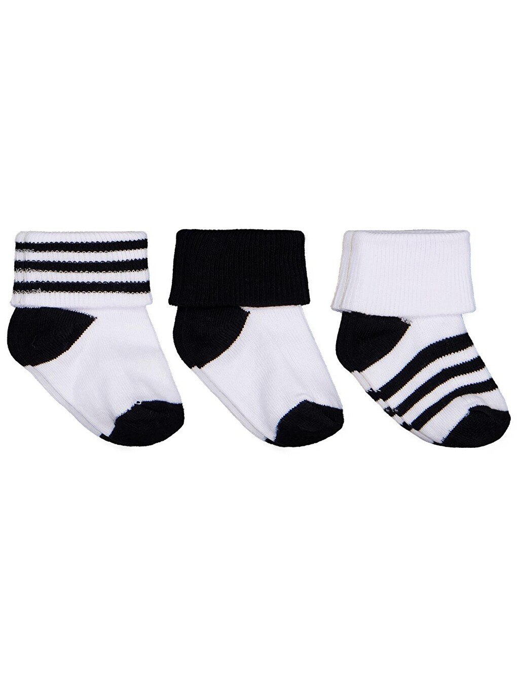 Baby Siyah-Beyaz Asetat 0-24 Ay Çorap Setleri - Standart-1