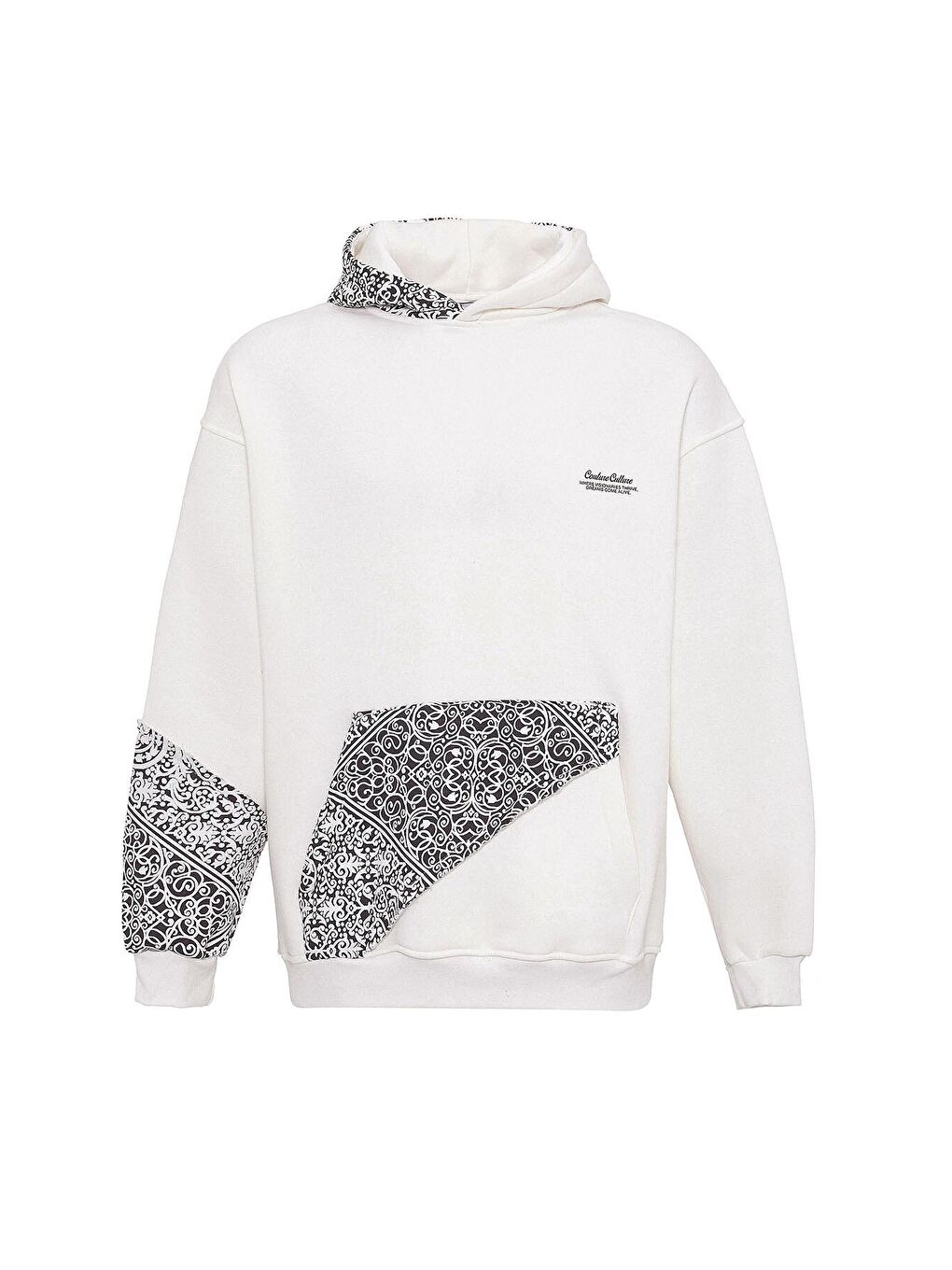 Oversize Kapüşonlu Sweatshirt Hoodıe Ekru-6