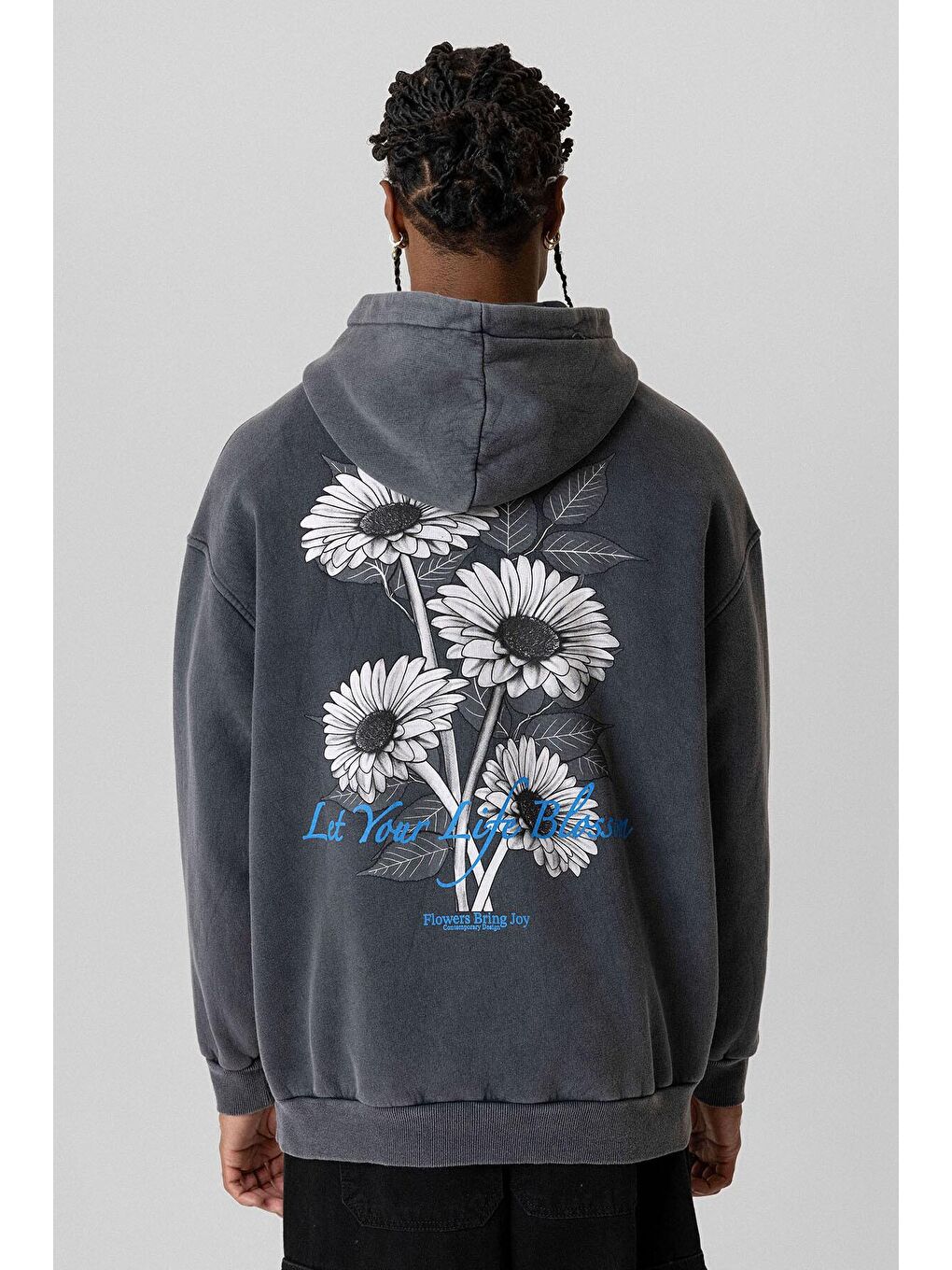 Oversize Kapüşonlu Sweatshirt Hoodıe Siyah-7