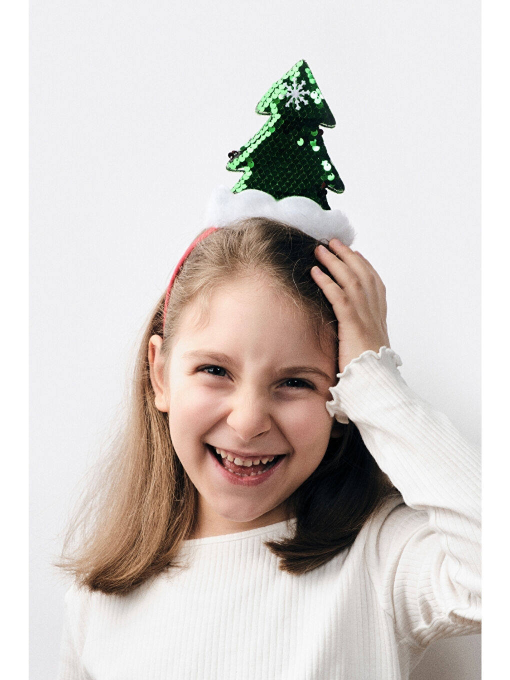 Yeşil Pullu Çam Ağacı Kız Çocuk Taç-2