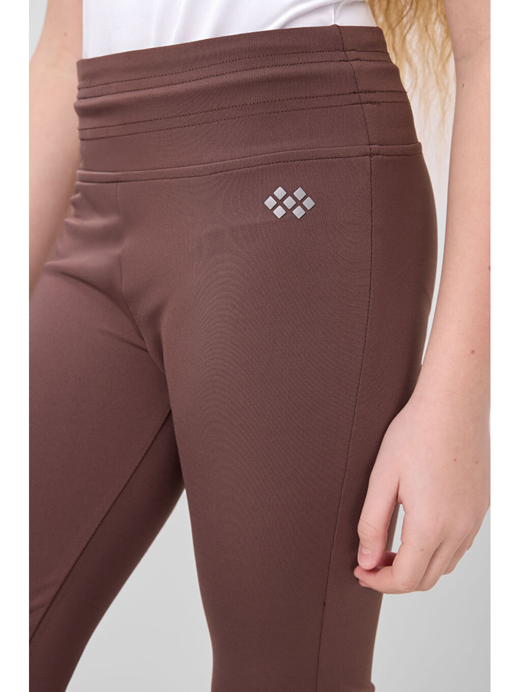 Kahverengi Esnek Standart Fit Basic Performans İspanyol Paça Kız Çocuk Tayt - 75193-2