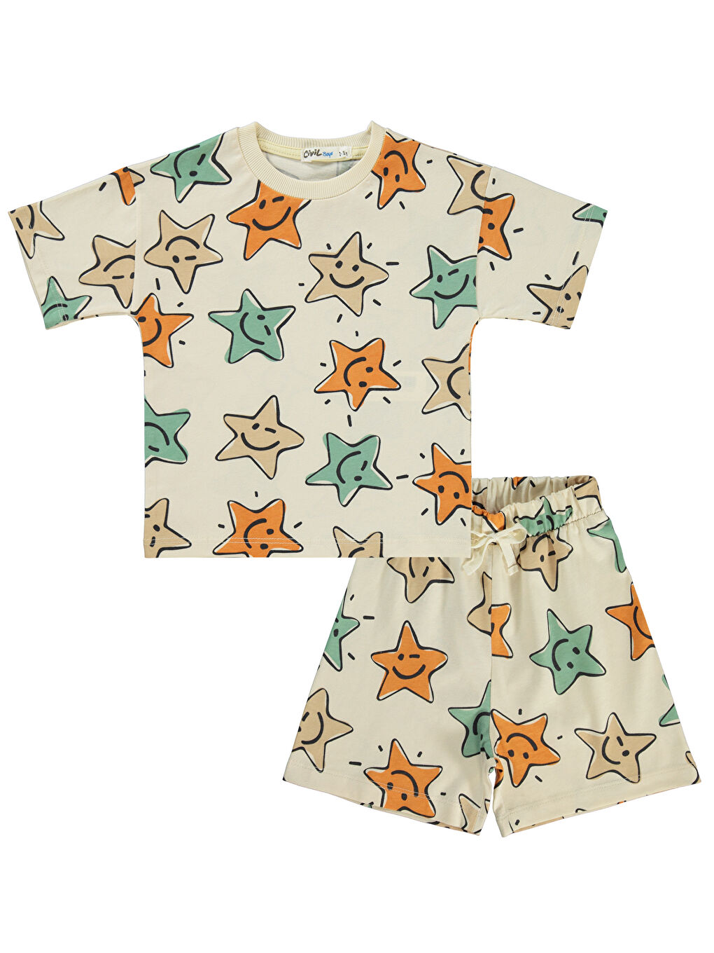 Bej Boys Erkek Çocuk Takımı 2-5 Yaş Fil Dişi