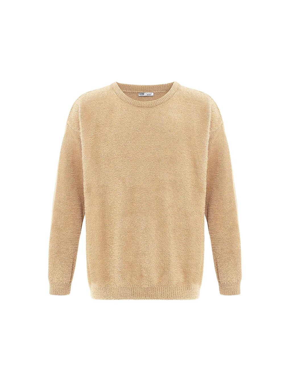 Oversize Pelüş Triko Kazak Bej-1