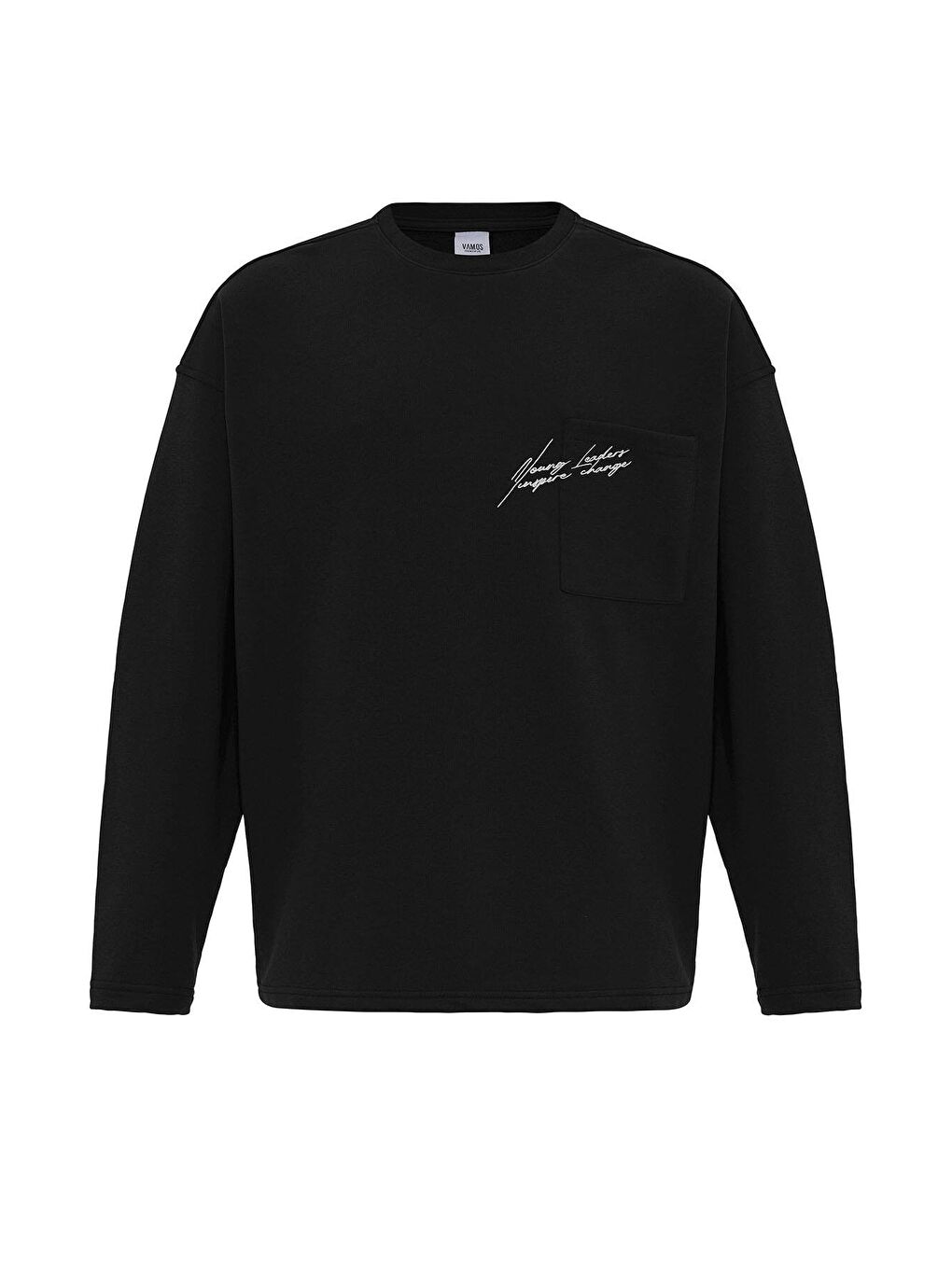 Cep Detaylı Oversize Sweatshirt Siyah-6