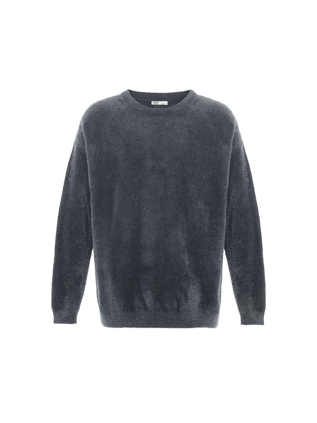 Gri Oversize Pelüş Triko Kazak Füme-1