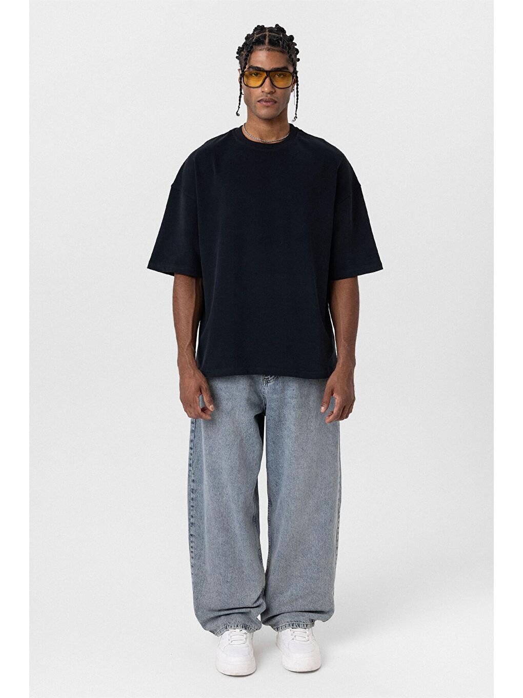 Basıc Oversize Tişört Siyah-3