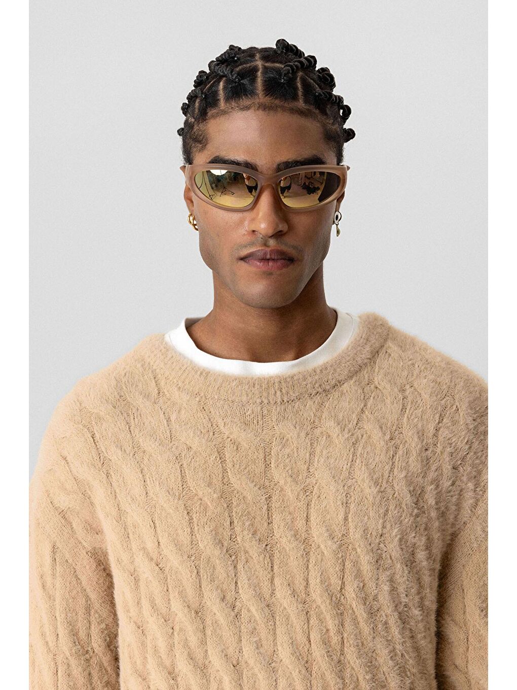 Oversize Triko Kazak Bej-4