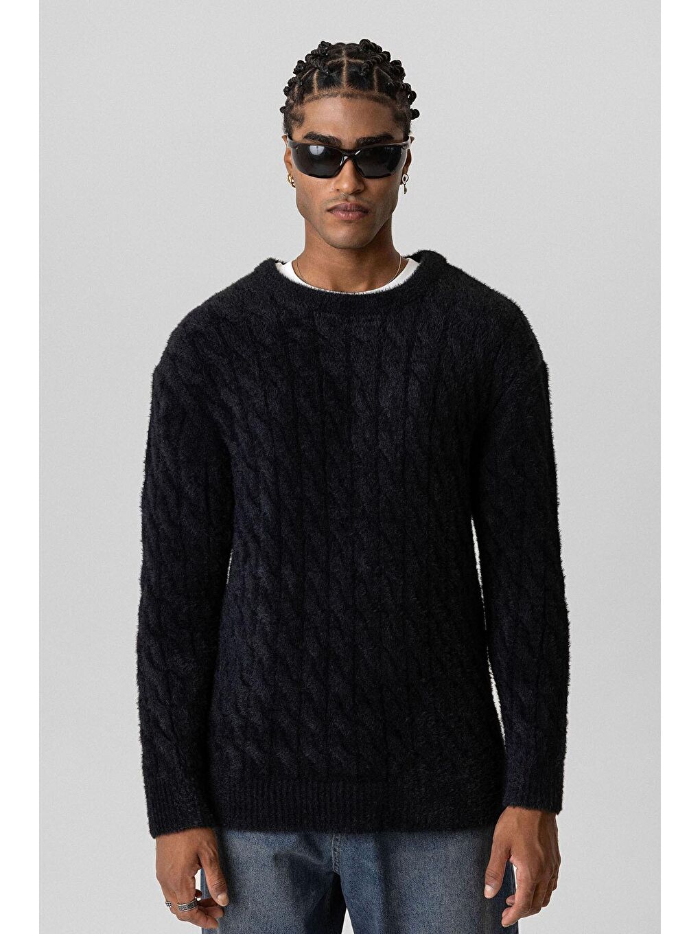 Oversize Triko Kazak Siyah-2