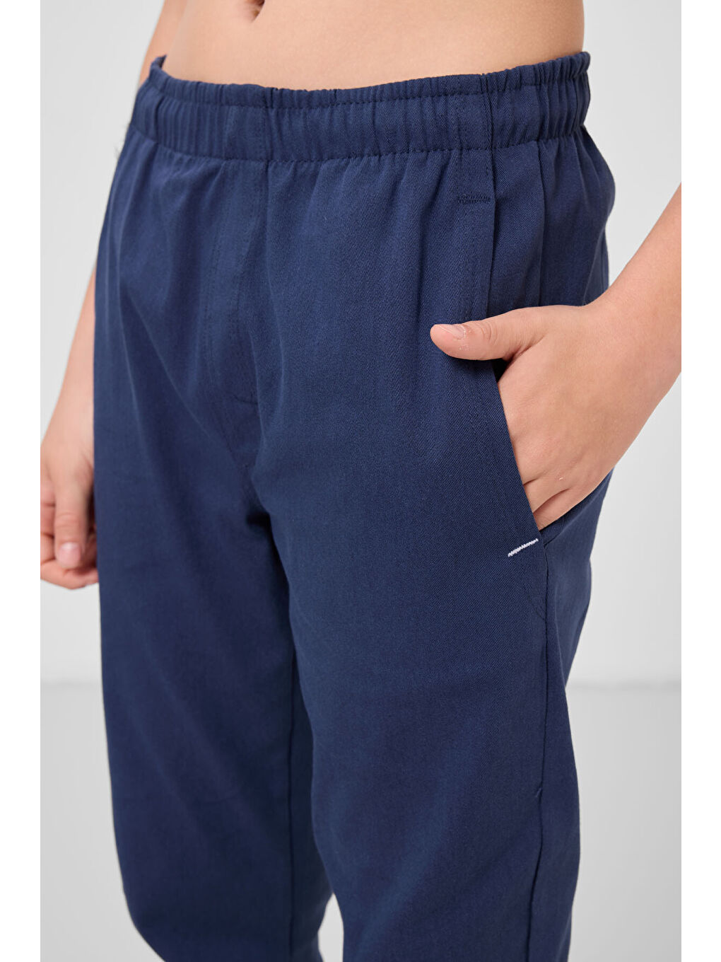 Lacivert Parlament Standart Fit Dokuma Hafif Esnek Chino Erkek Çocuk Pantolon - 11272-2