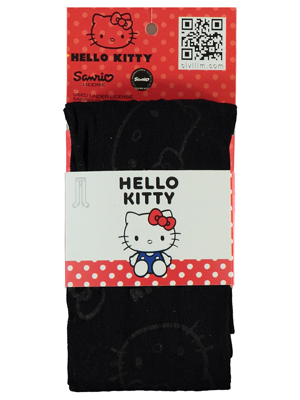 LC WAIKIKI Hello Kıtty Kız Bebek 30 Denye Mus Külotlu Çorap 6-18 Ay Siyah - 2