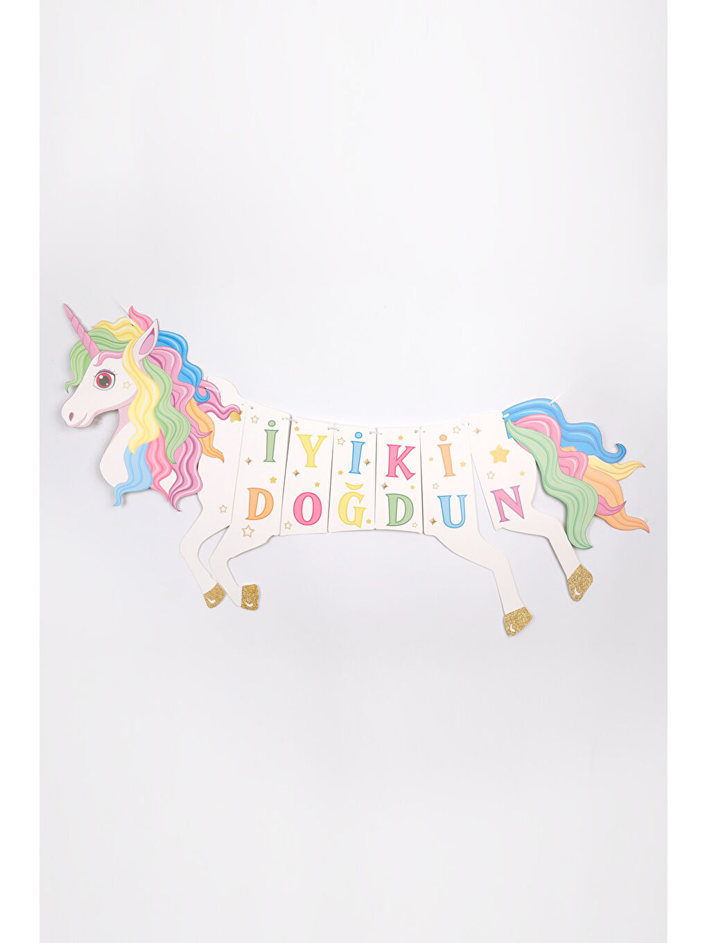 Karışık Çok Renkli Happy Birthday Banner-1