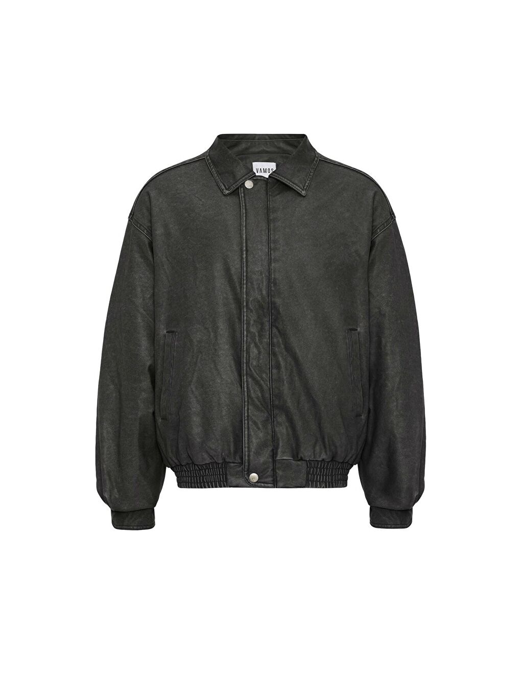 Siyah Yıkamalı Oversize Erkek Deri Ceket-1