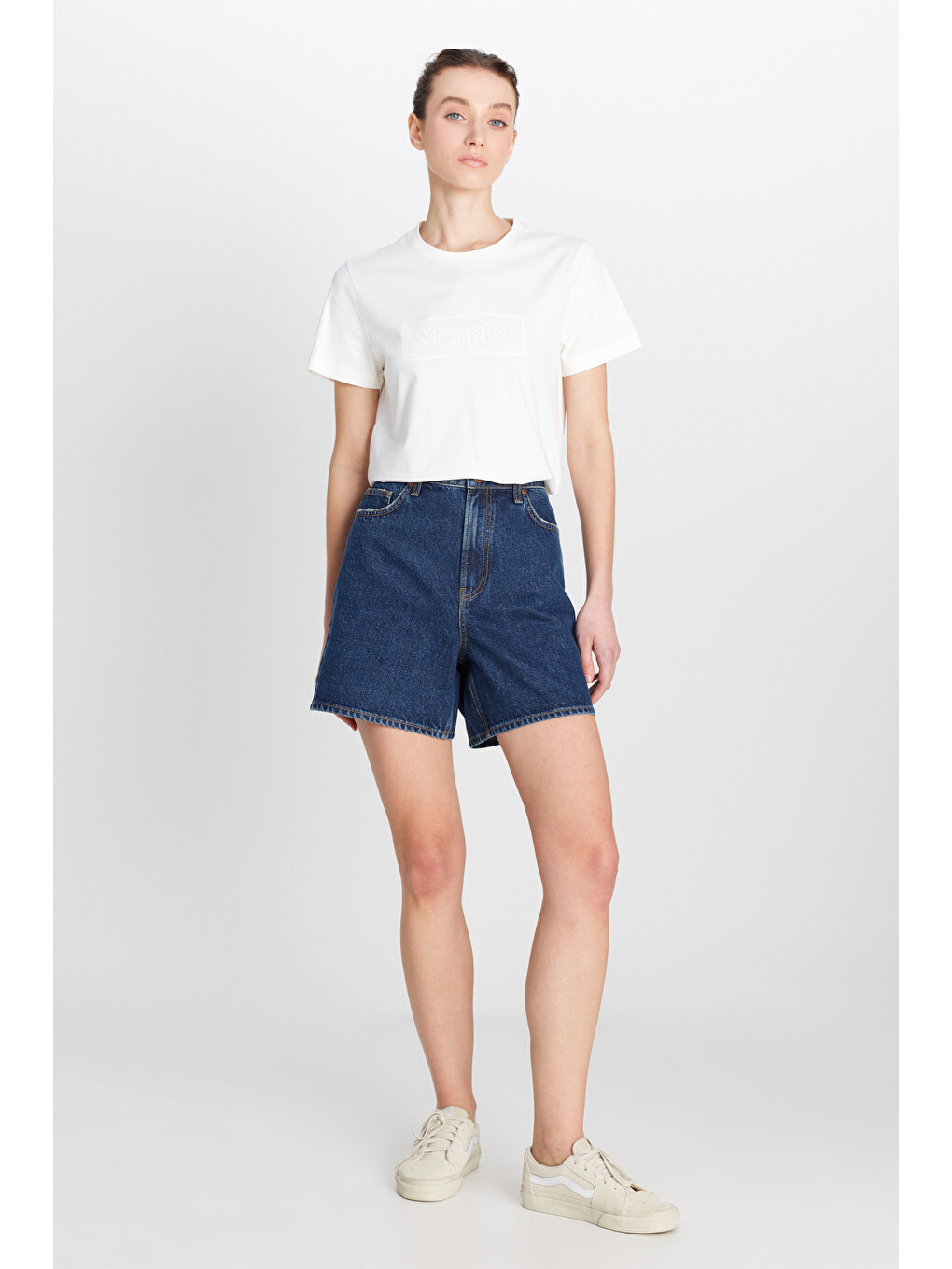 Gri %100 Pamuk Regular Fit Normal Kesim Koyu Mavi Denim Şort-1
