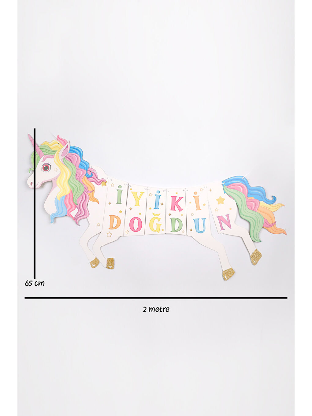 Karışık Çok Renkli Happy Birthday Banner-4