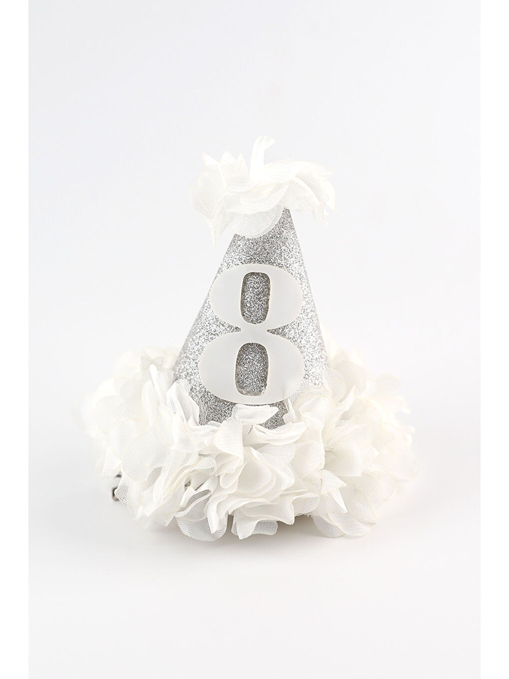 Gri Gümüş 8 Yaş Huni Doğum Günü Klips Toka