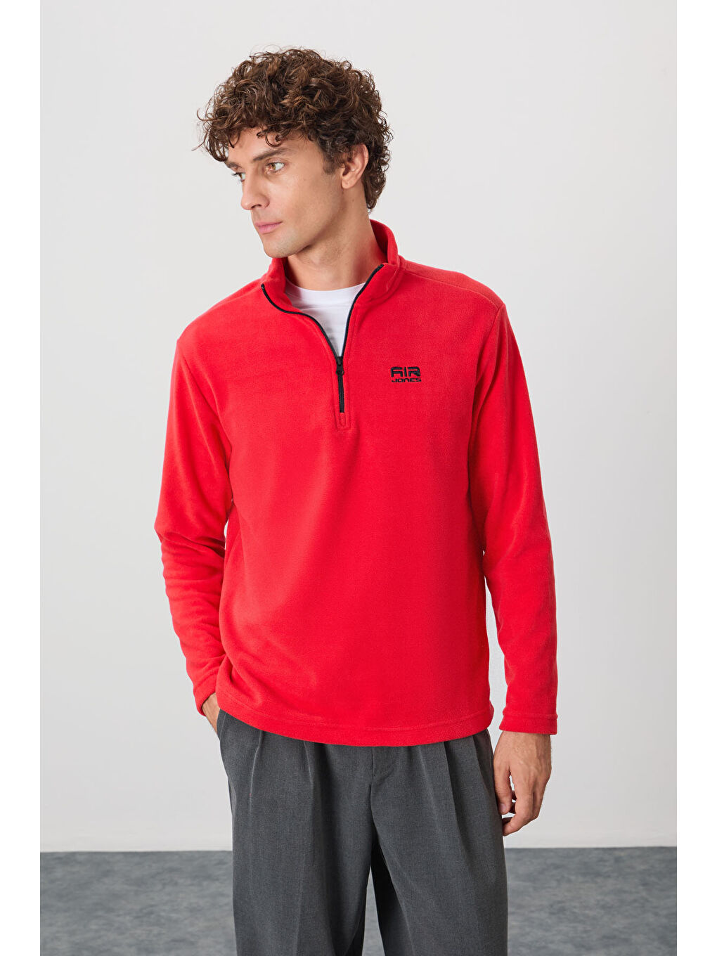 Standart Kalıp Dik Yaka 2li Paket Lacivert-Fiesta Erkek Polar Sweatshirt - 88310-1