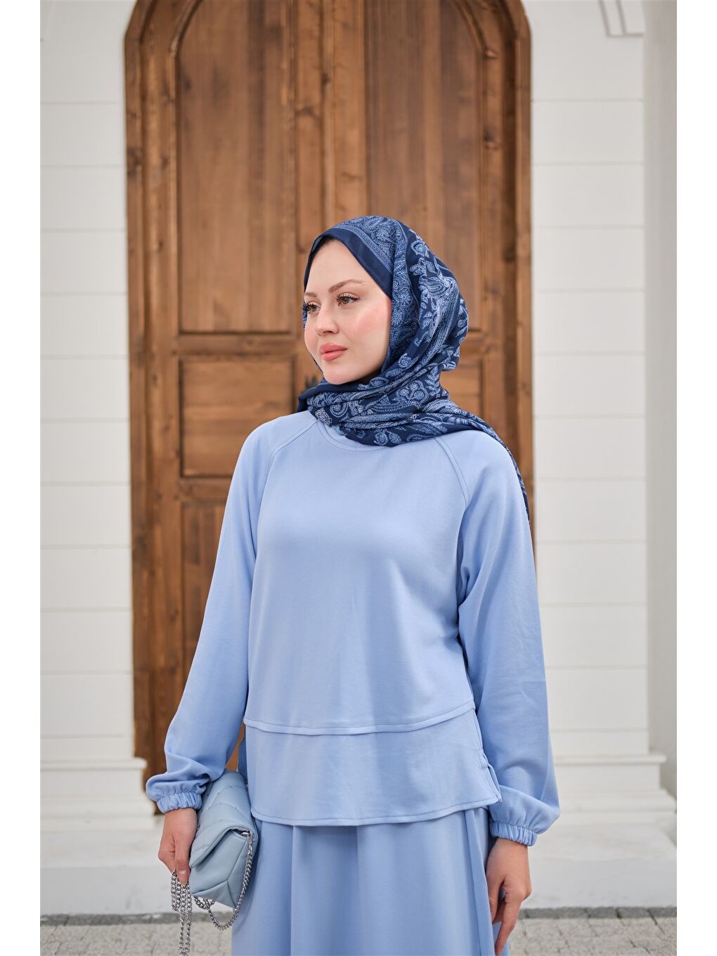 Kadın Etekli Takım Buz Mavi-1