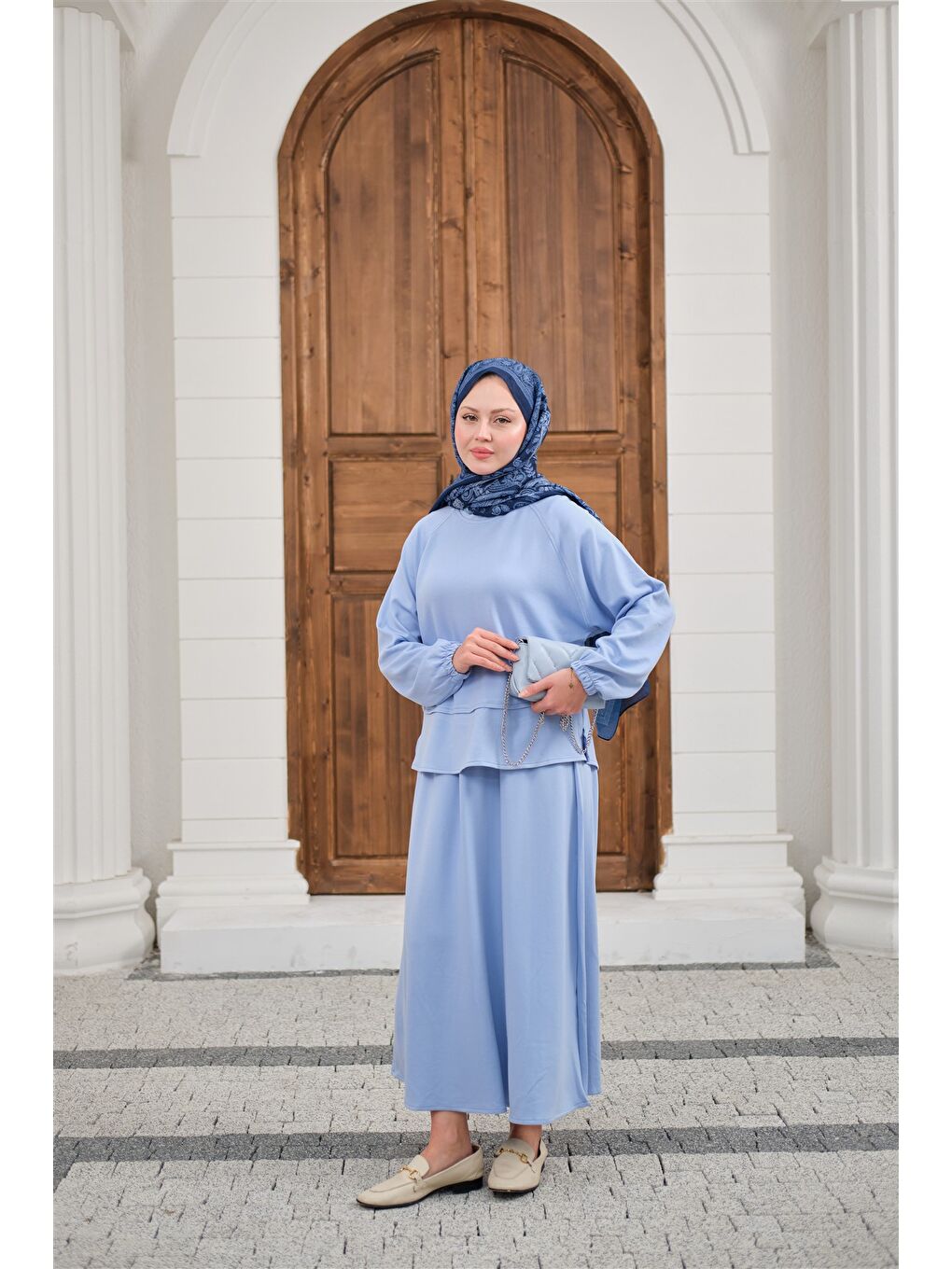 Kadın Etekli Takım Buz Mavi-2
