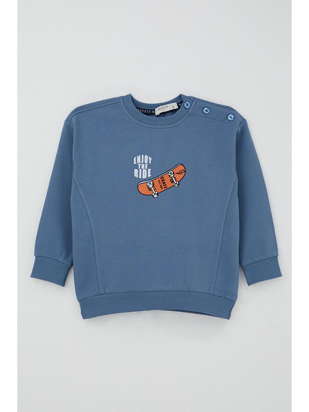 Erkek Bebek Eşofman Takımı Kaykay Zamanı İndigo (9 Ay-1 Yaş)-3