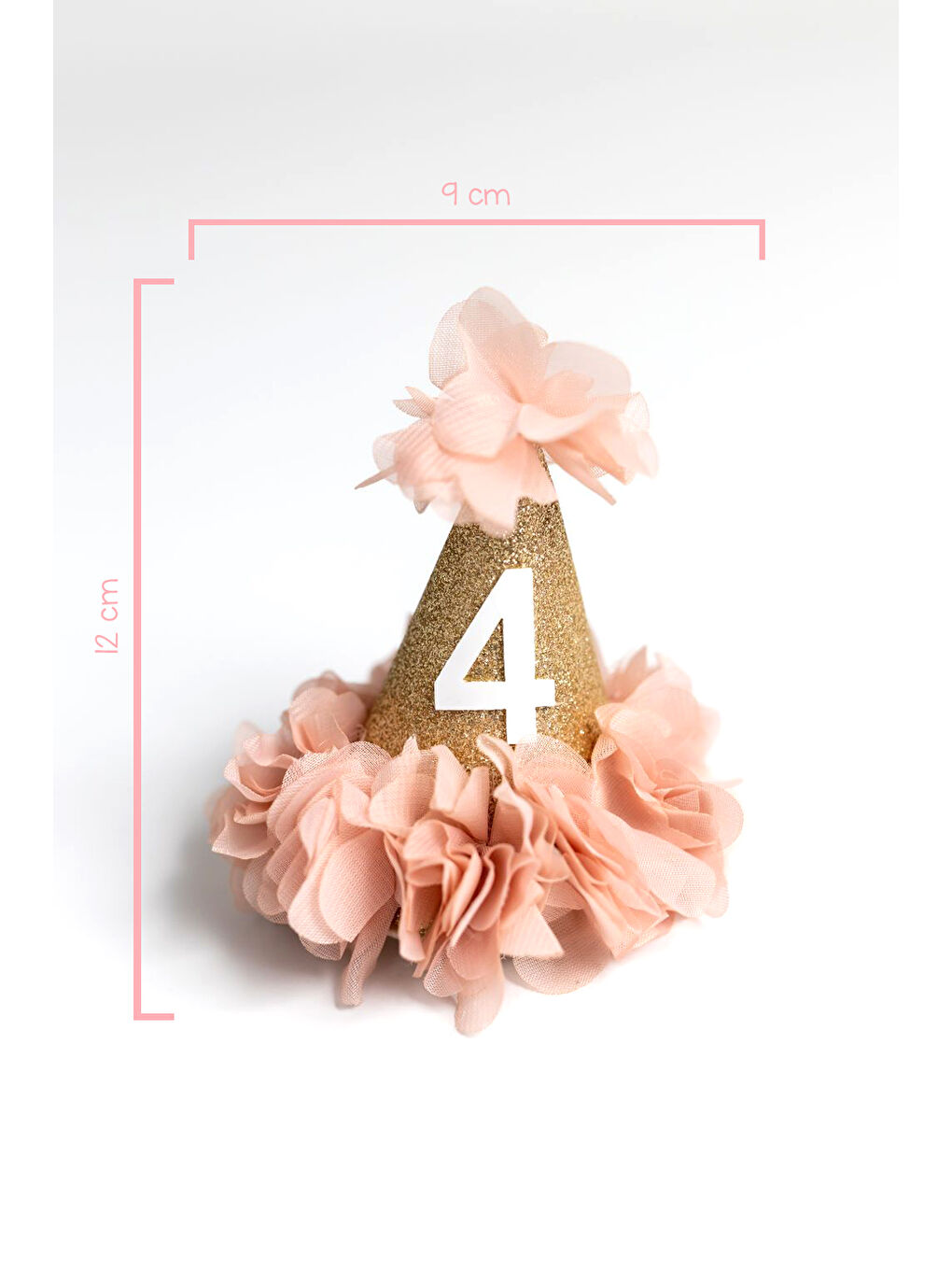 Pembe Pudra 4 Yaş Huni Doğum Günü Klips Toka-1