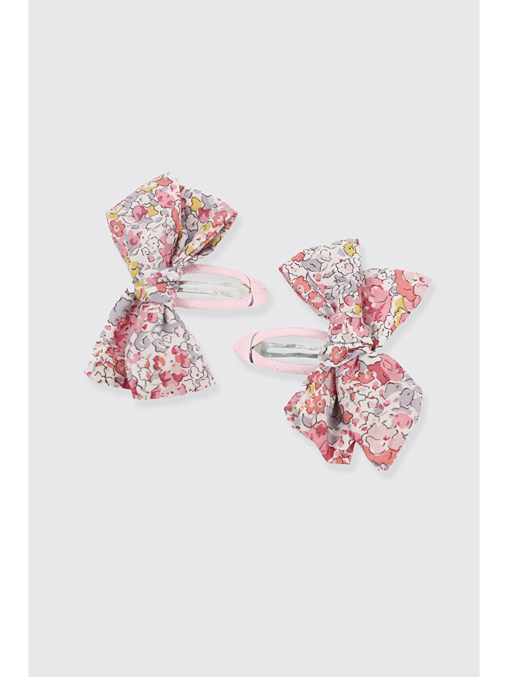 Pembe Liberty Kumaş Çiçek Desenli Kız Çocuk Toka-1