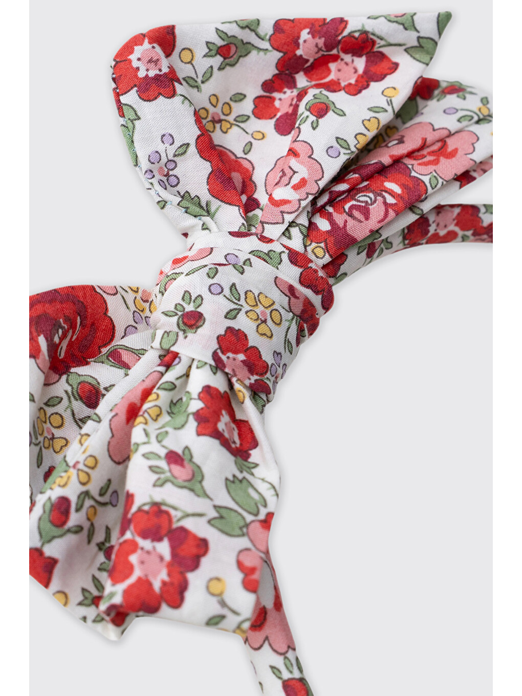 Pembe Liberty Kumaş Çiçek Desenli Kız Çocuk Taç-1