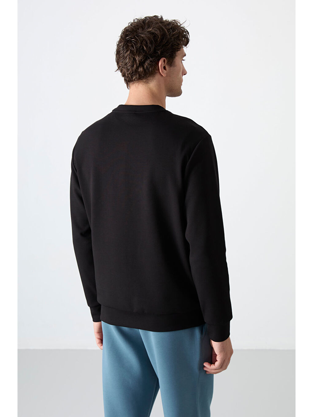 Standart Fit Basic O Yaka 2li Paket Siyah Erkek Sweatshirt - 88053-3