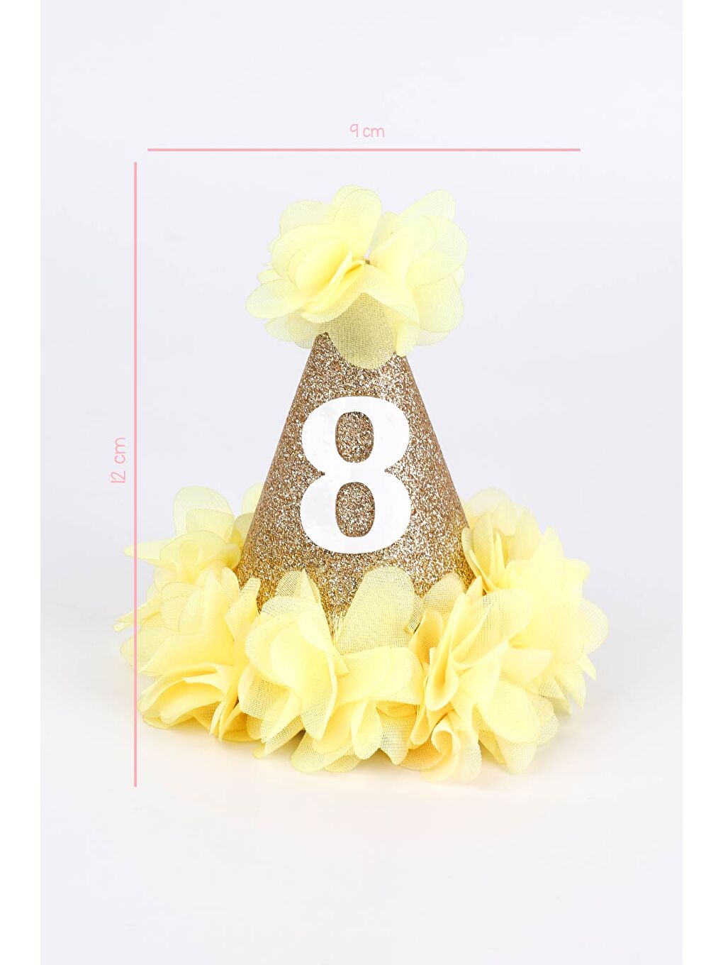 Sarı 8 Yaş Huni Doğum Günü Klips Toka-2