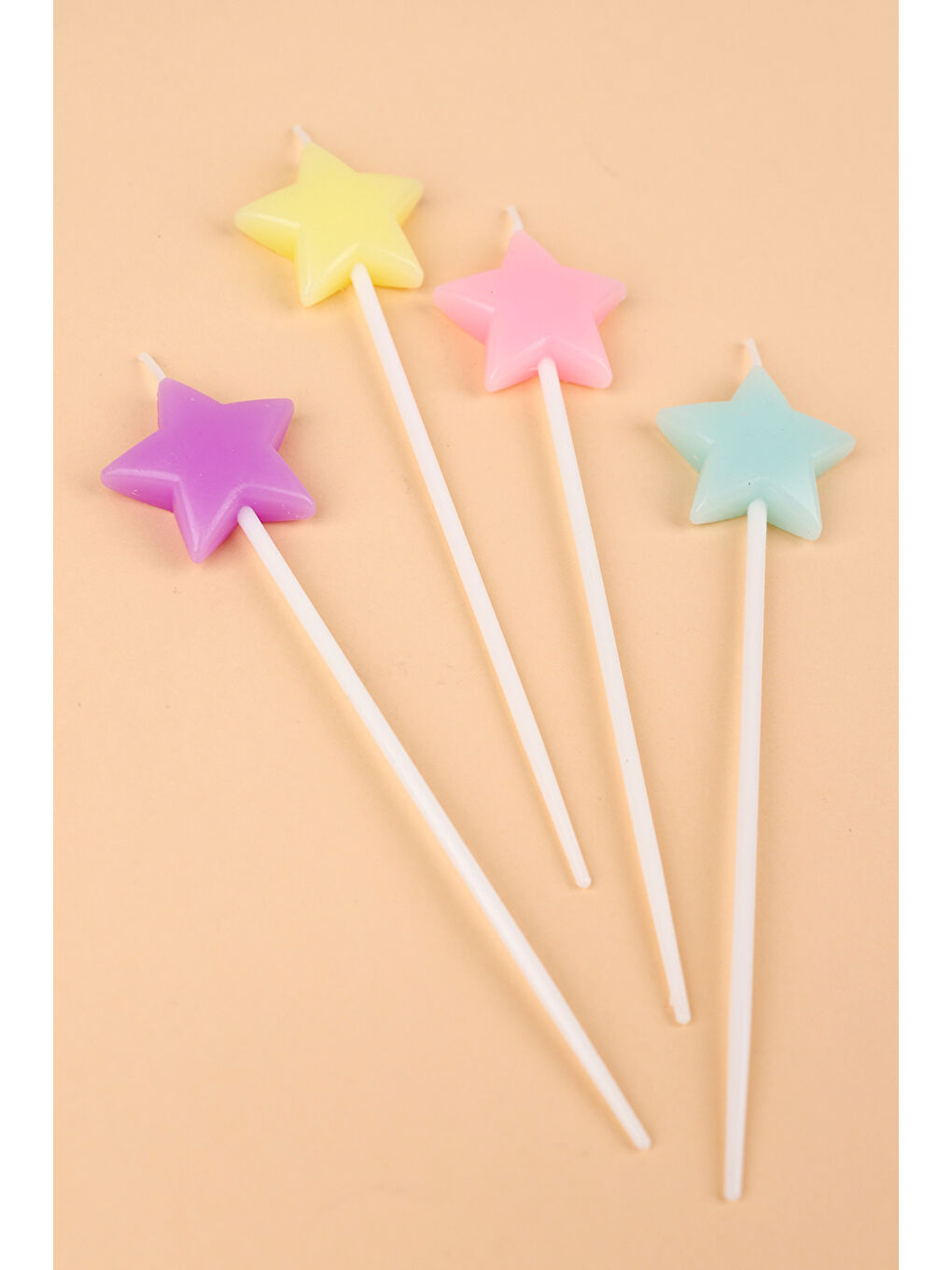 Karışık Çok Renkli 4'lü Yıldız Mum-2