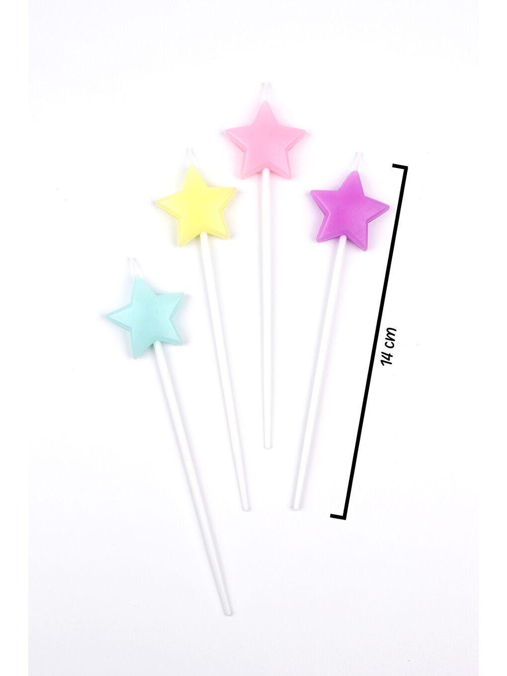 Karışık Çok Renkli 4'lü Yıldız Mum-3