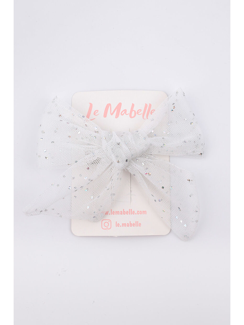 Ekru Simli Tül Fiyonk Kız Çocuk Klips Toka