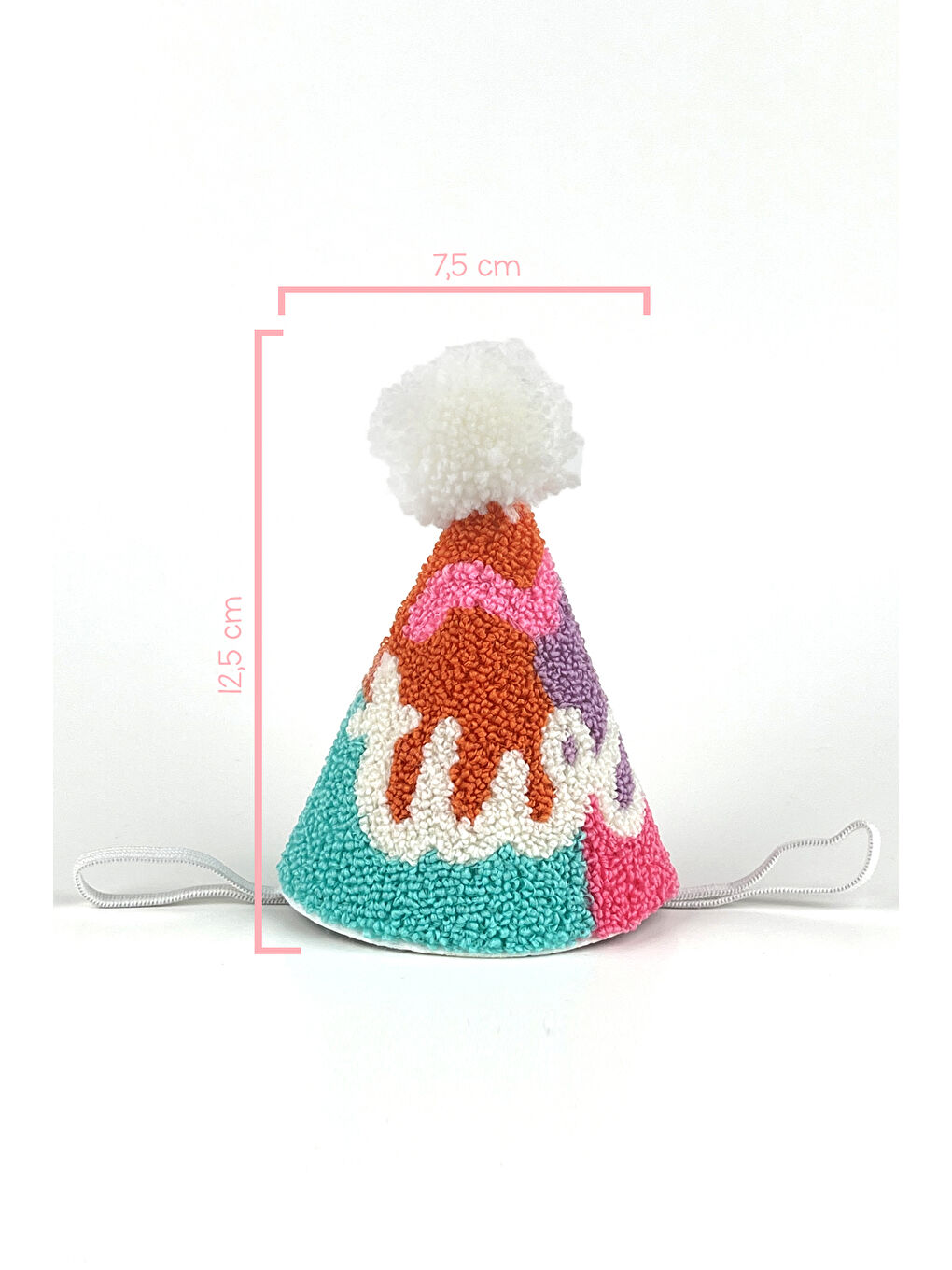 Karışık Çok Renkli Karnaval Punch Nakışlı Two Huni Doğum Günü Saç Bandı-2