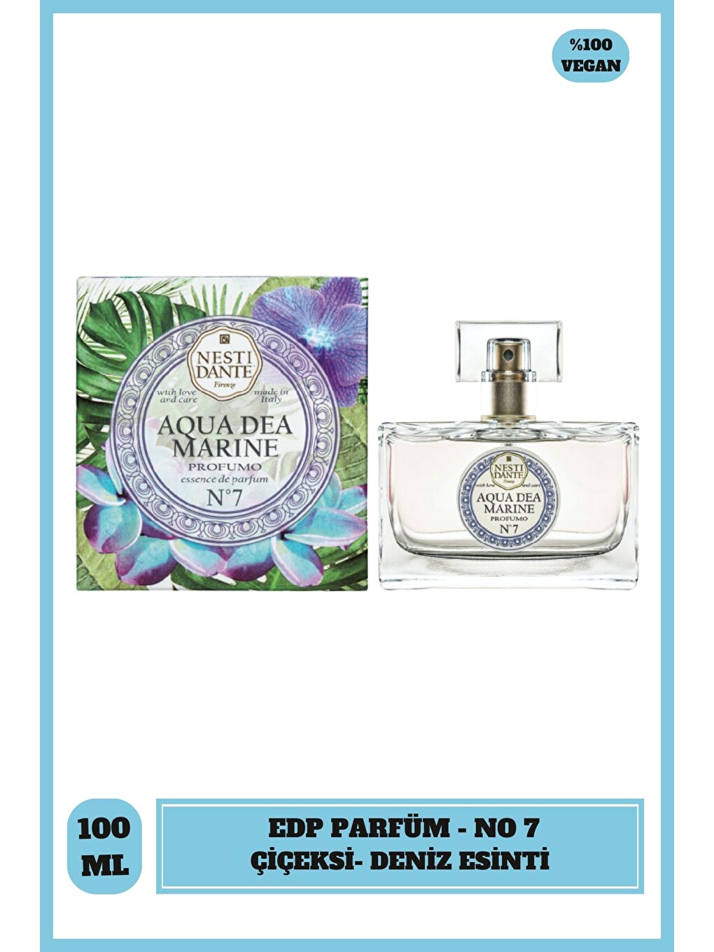 With Love And Care Kadın Parfümü N°7 Edp 100 ml | Aromatik Deniz Esintisi | Kalıcı Kadın Parfümü