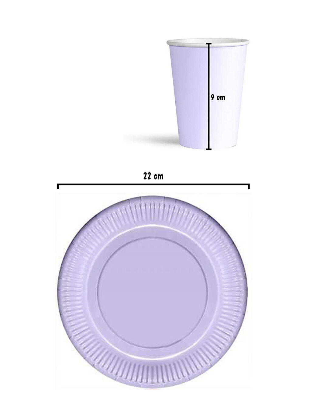 Lila 8'li Tabak Bardak Set-1
