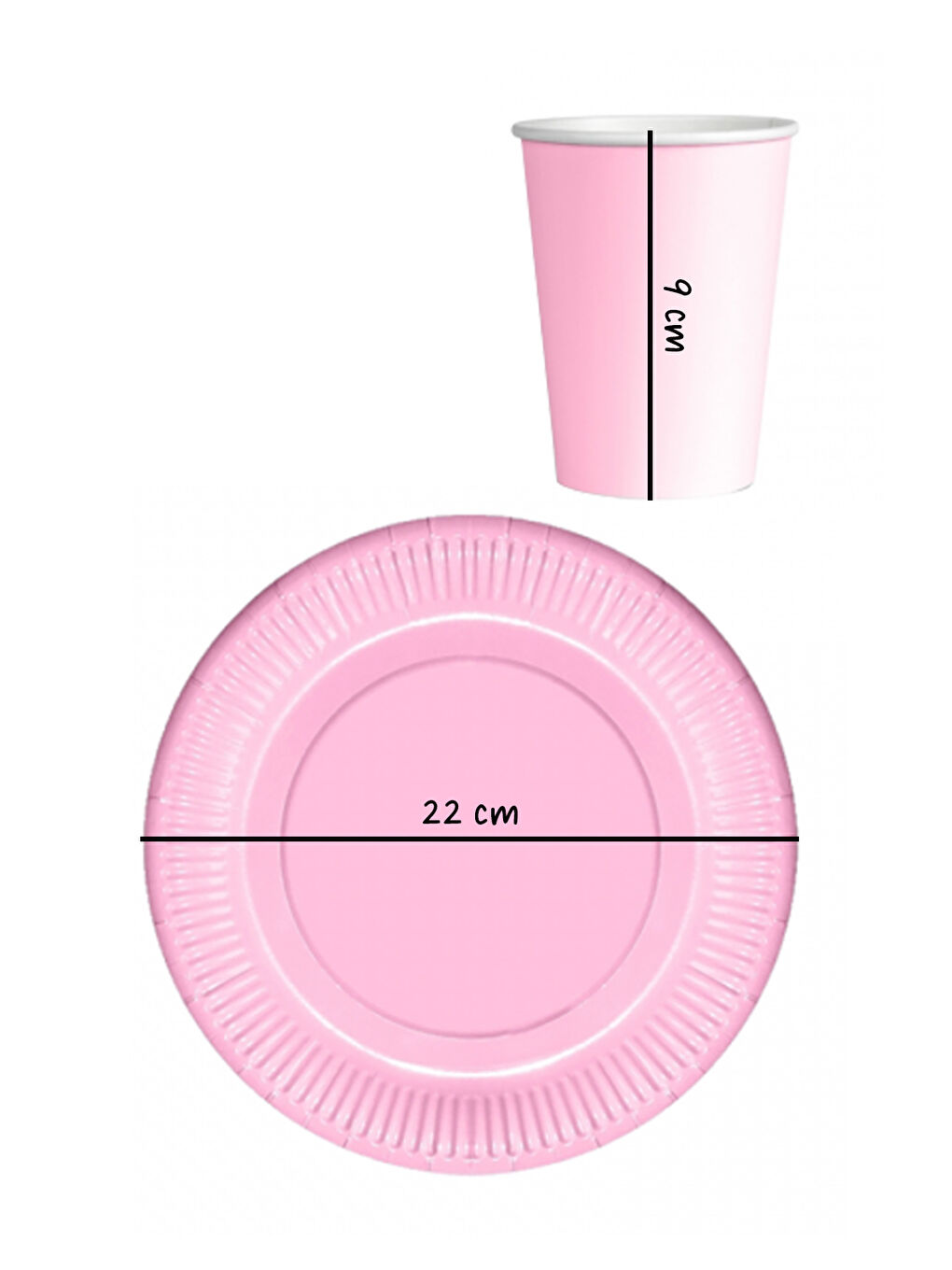 Pembe 8'li Tabak Bardak Set-1