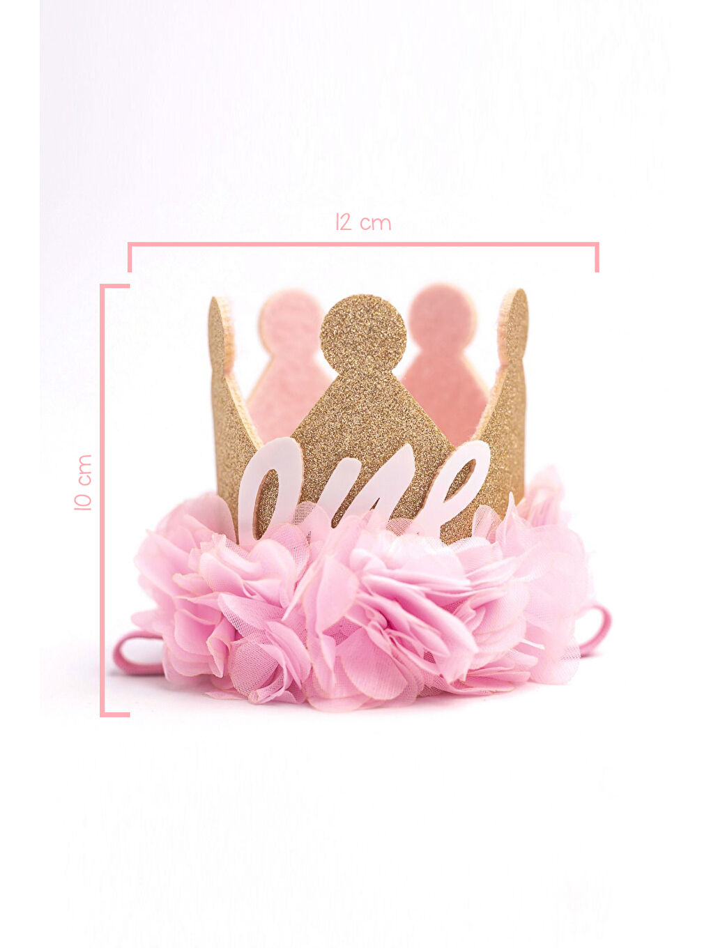 Pembe 1 Yaş Kraliçe Doğum Günü Tacı-1