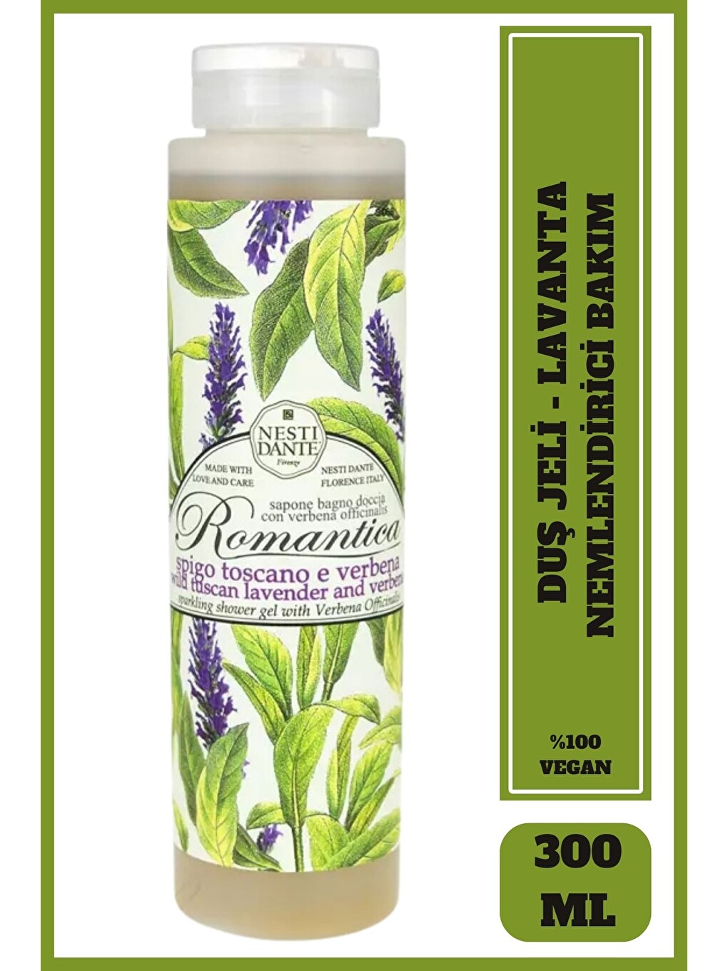 Romantica Wild Tuscan Lavender Verbena Duş Jeli 300 ml | Lavanta Mine Çiçeği | Nemlendirici | Duş Je