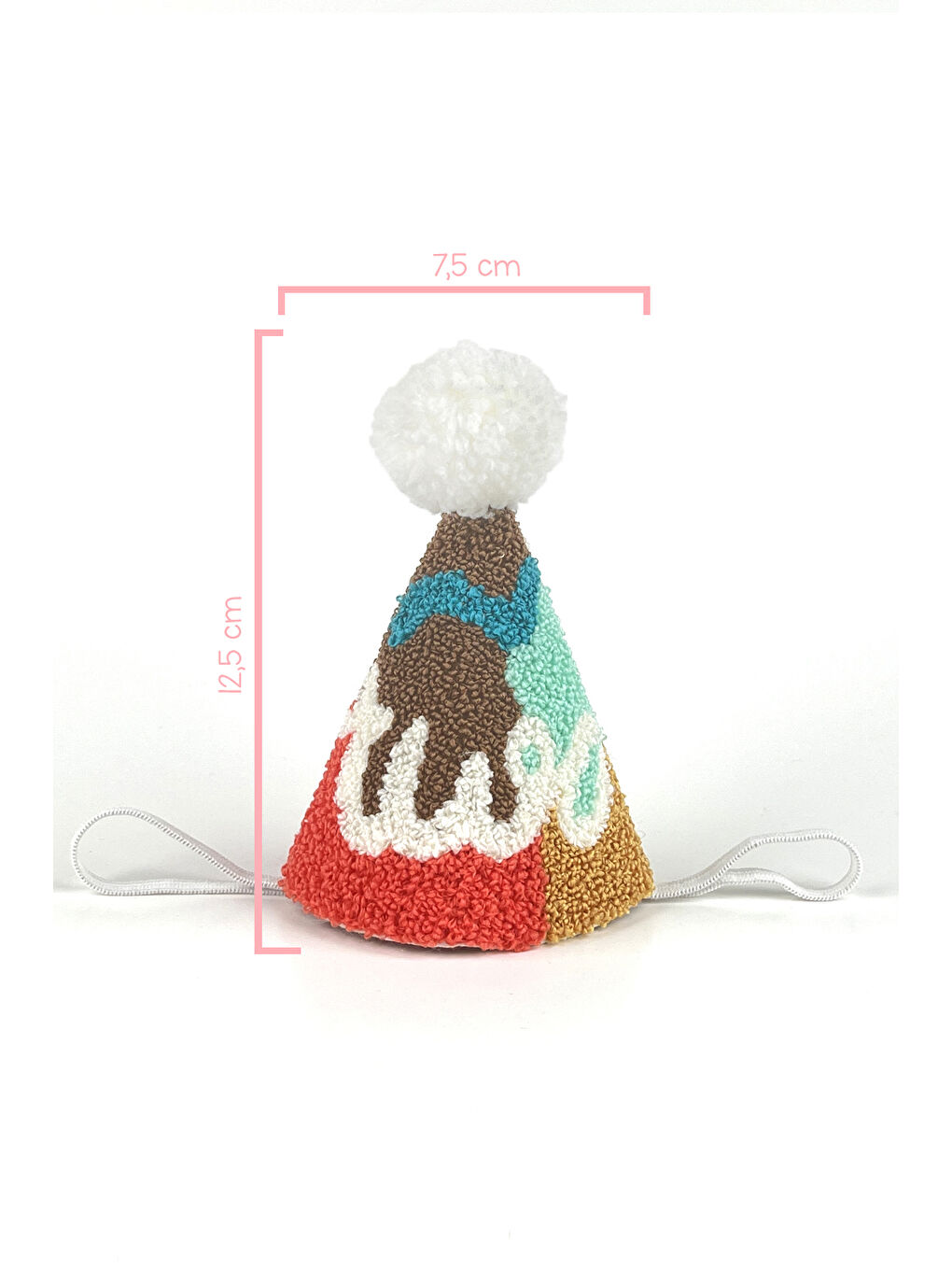 Karışık Çok Renkli Safari Punch Nakışlı Two Huni Doğum Günü Saç Bandı-2