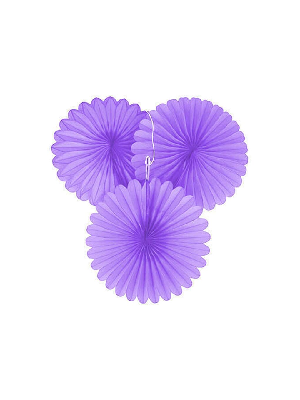 Lila Yuvarlak 3'lü Kağıt Parti Süsü