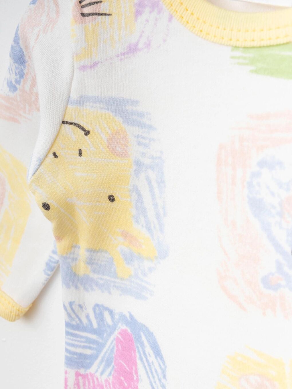 Sarı Karışık Desenli 2'li Uzun Kol Çıtçıtlı Body 9659-1