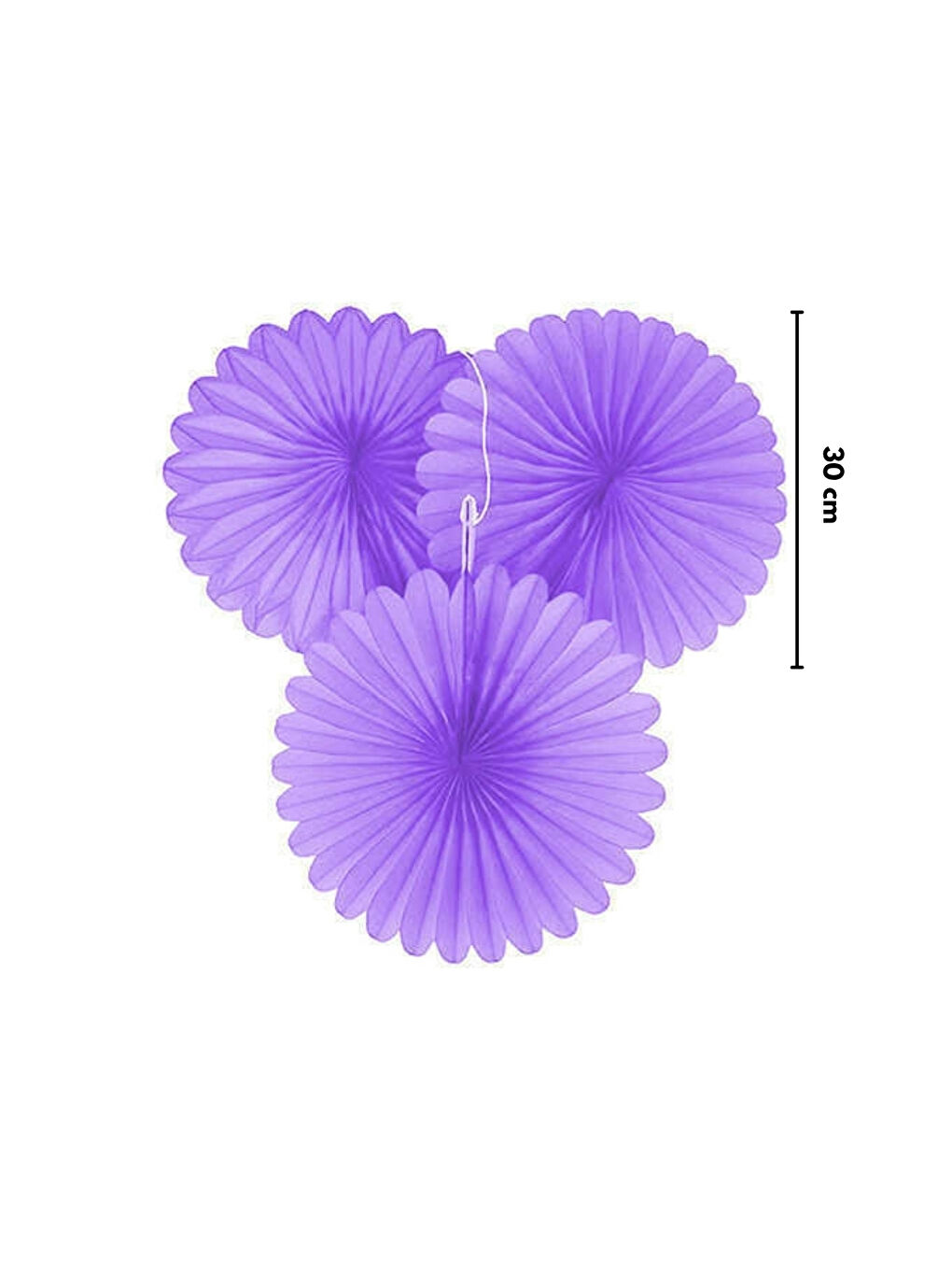 Lila Yuvarlak 3'lü Kağıt Parti Süsü-1