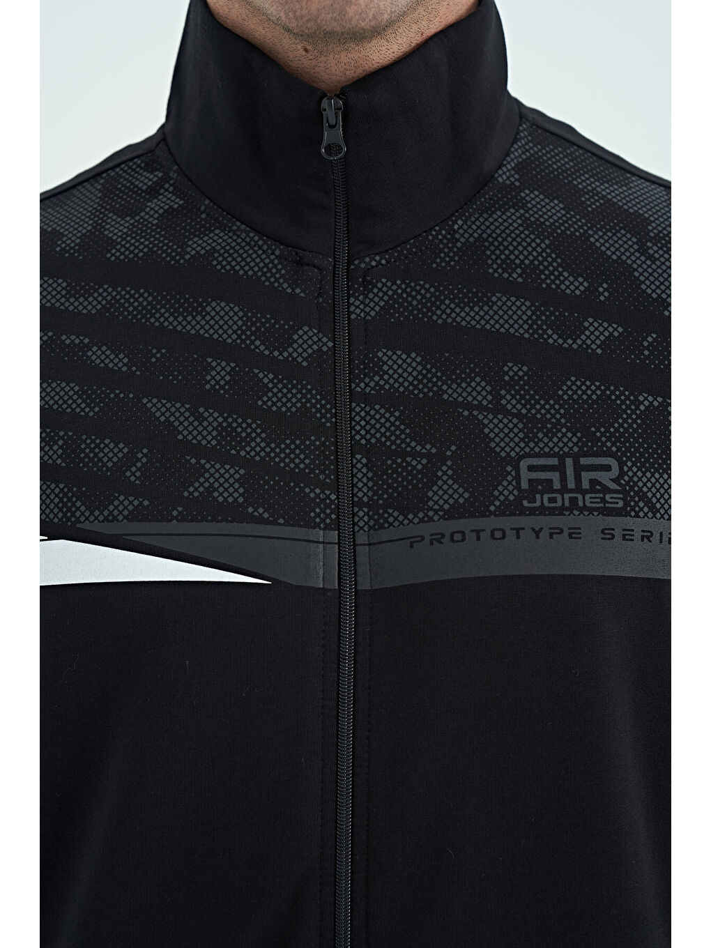 Harry Siyah Dik Yaka Standart Kalıp Erkek Eşofman Takım - 85197-1