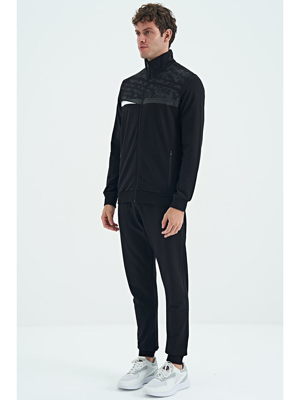 Harry Siyah Dik Yaka Standart Kalıp Erkek Eşofman Takım - 85197-2