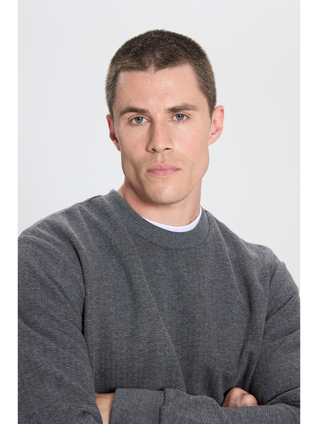 Regular Fit Bisiklet Yaka Antrasit Sweatshirt-3