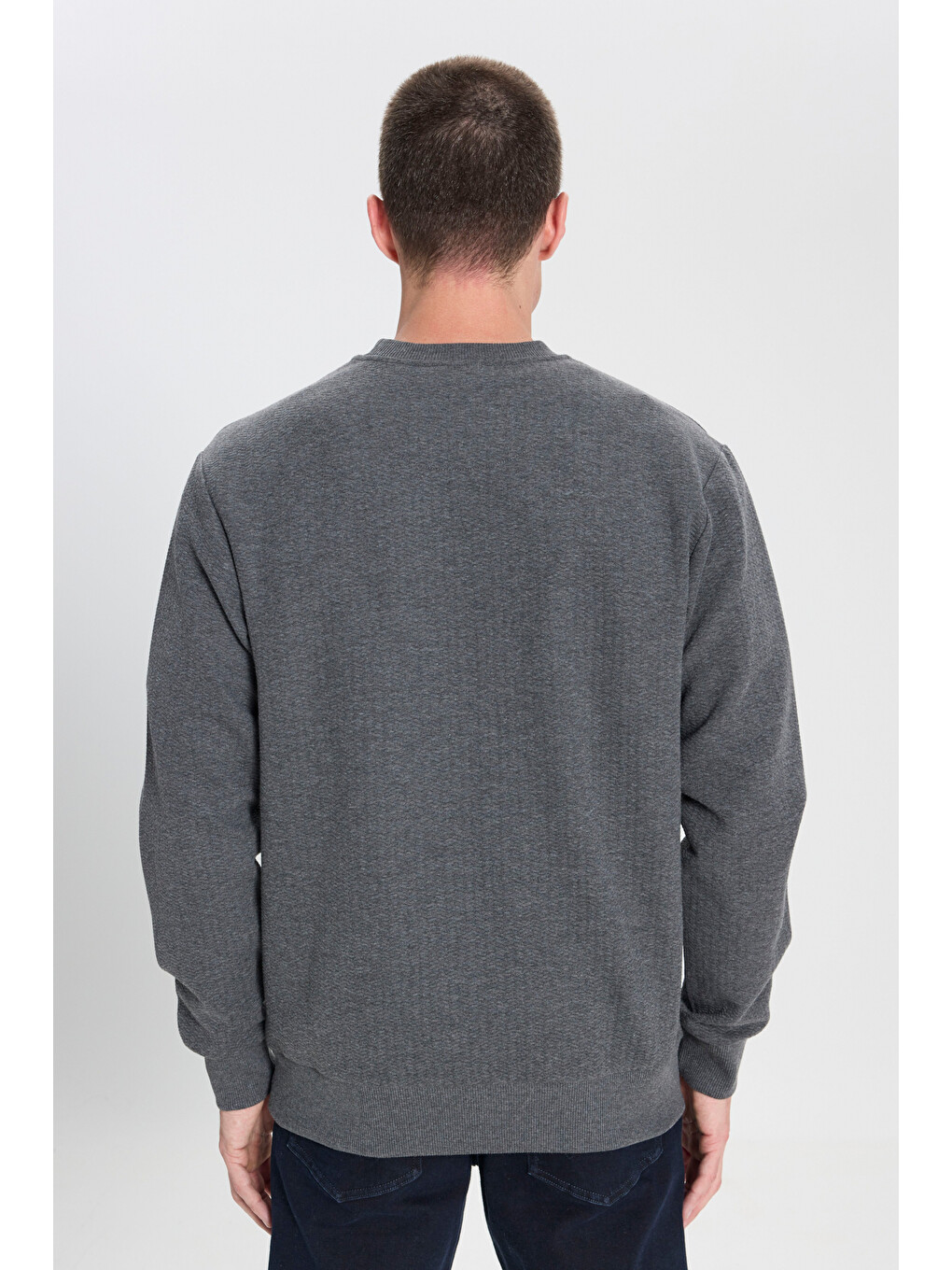 Regular Fit Bisiklet Yaka Antrasit Sweatshirt-4