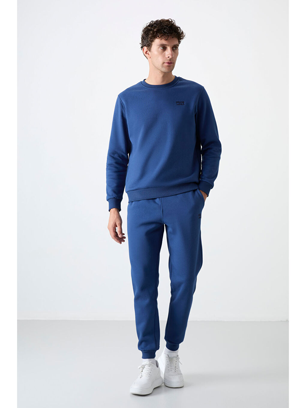 Andy İndigo Rahat Kalıp Şardonlu Jogger Erkek Eşofman Takım - 85190-4