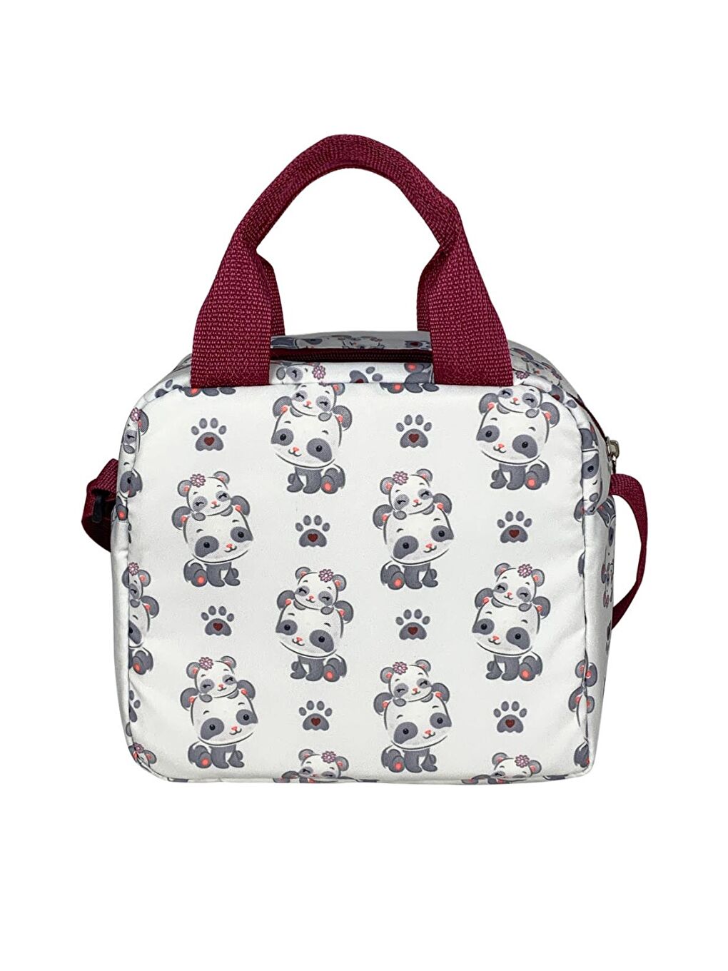 Çanta Bye Bye Lunch Omuz Askılı Beslenme Çantası ve Termos Yemek Taşıma Çantası - Bordo-1