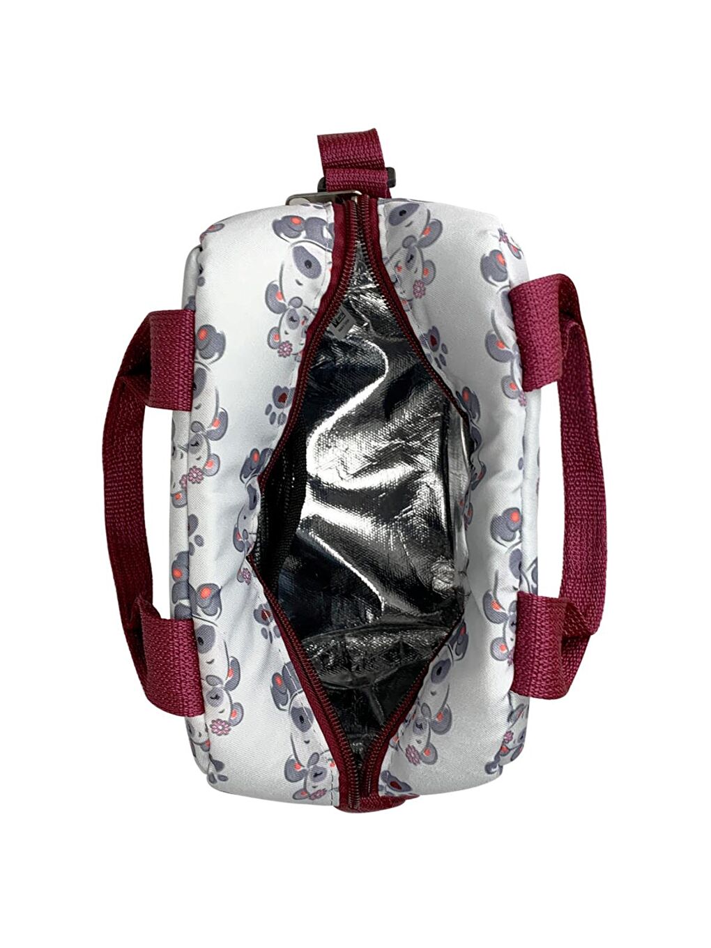 Çanta Bye Bye Lunch Omuz Askılı Beslenme Çantası ve Termos Yemek Taşıma Çantası - Bordo-2