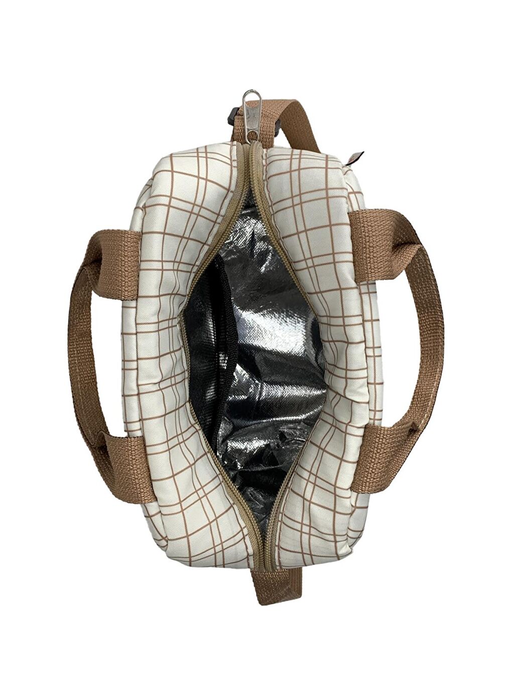 Çanta Bye Bye Lunch Omuz Askılı Beslenme Çantası ve Termos Yemek Taşıma Çantası - Bej-2