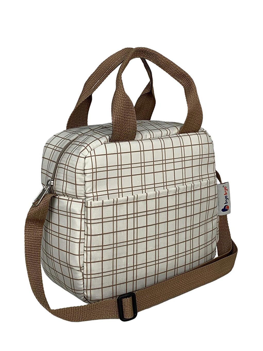 Çanta Bye Bye Lunch Omuz Askılı Beslenme Çantası ve Termos Yemek Taşıma Çantası - Bej-4